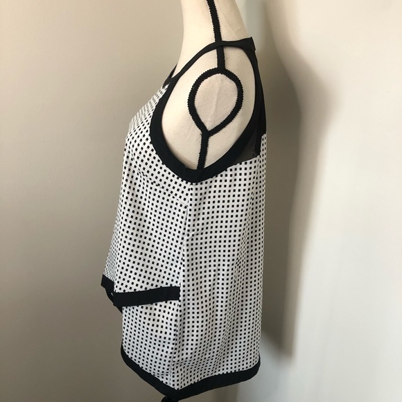 Bar III Square Print Sleeveless Blouse - Picture 3 of 10